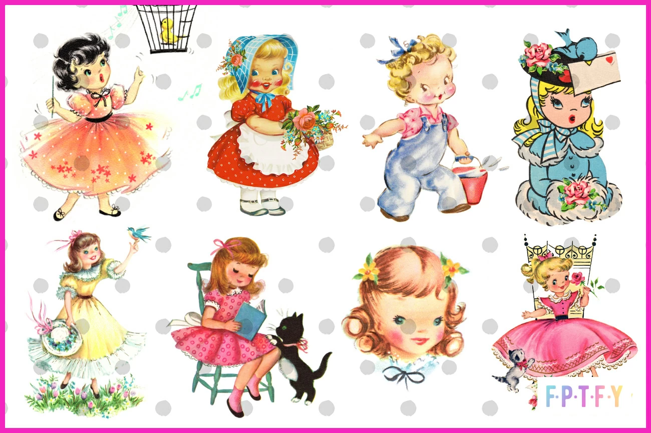 16 Free Vintage Little Girl Clip Art - Free Pretty Things For You