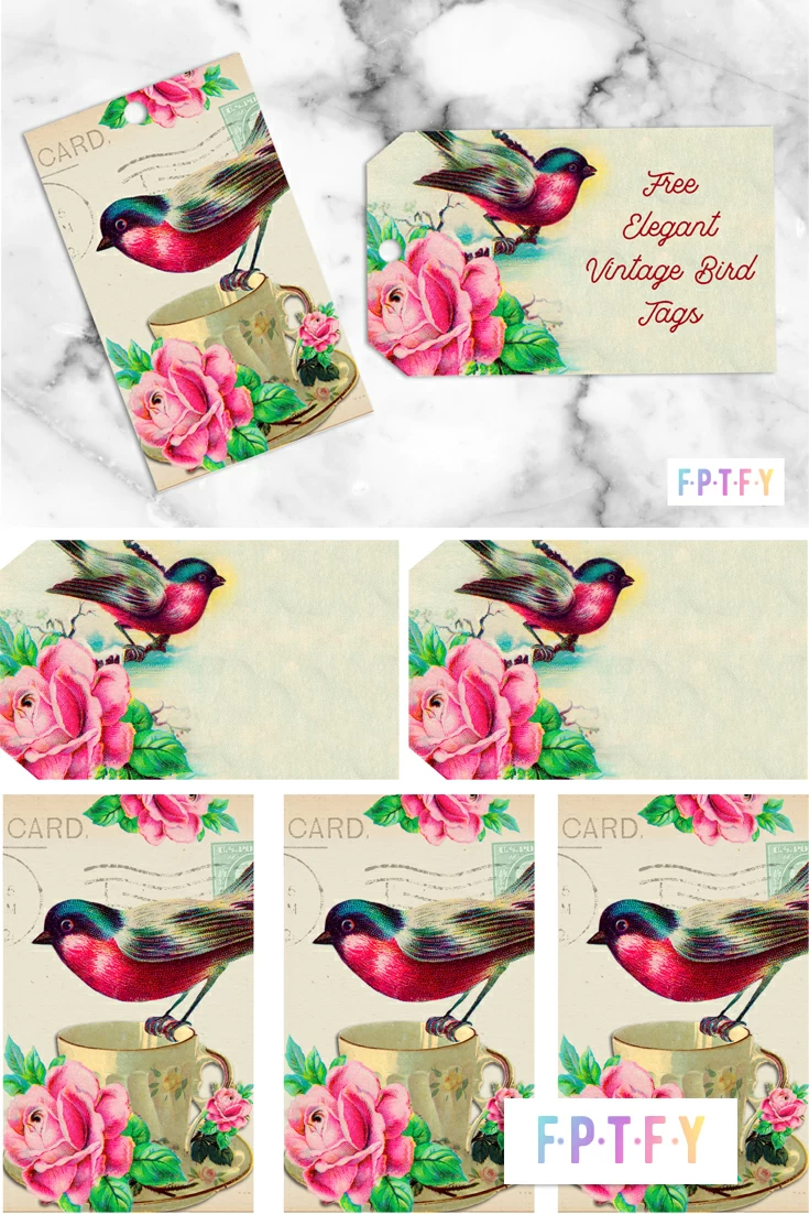 Elegant Vintage Bird Tags
