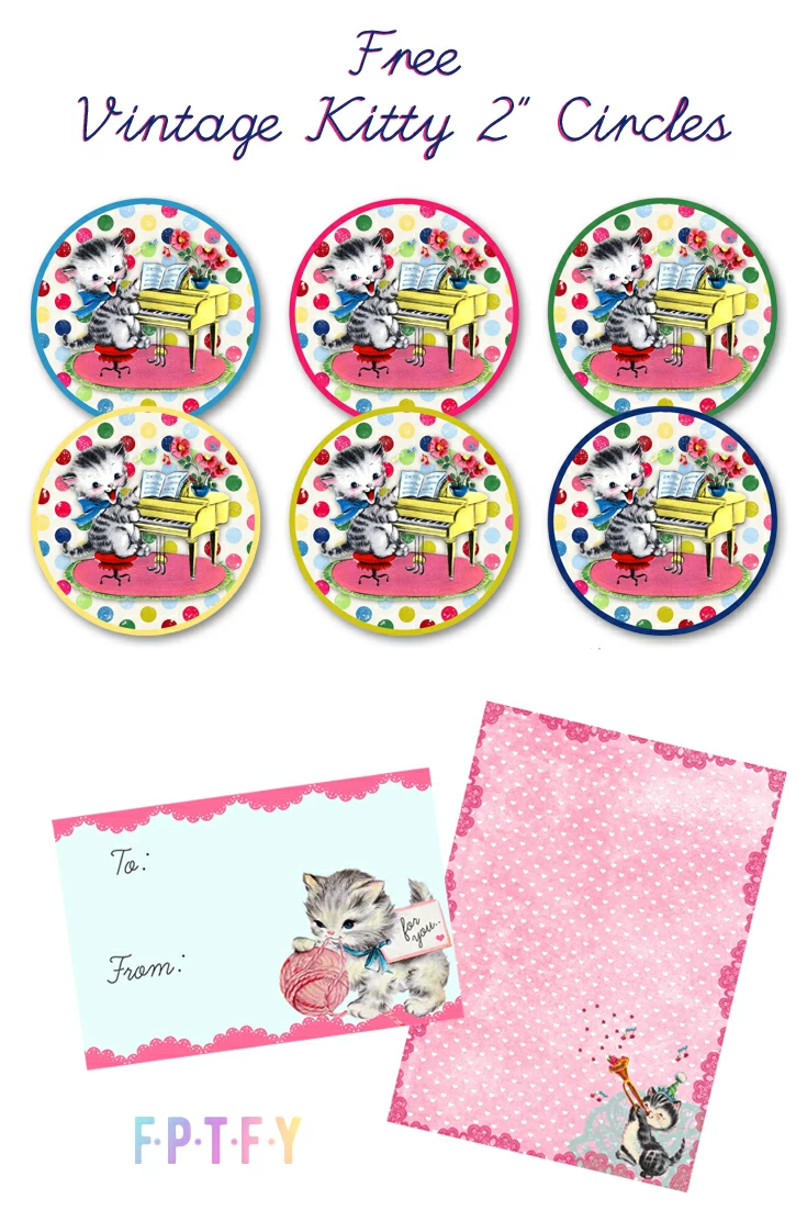 Free VIntage Kitty Cat Tags and printables