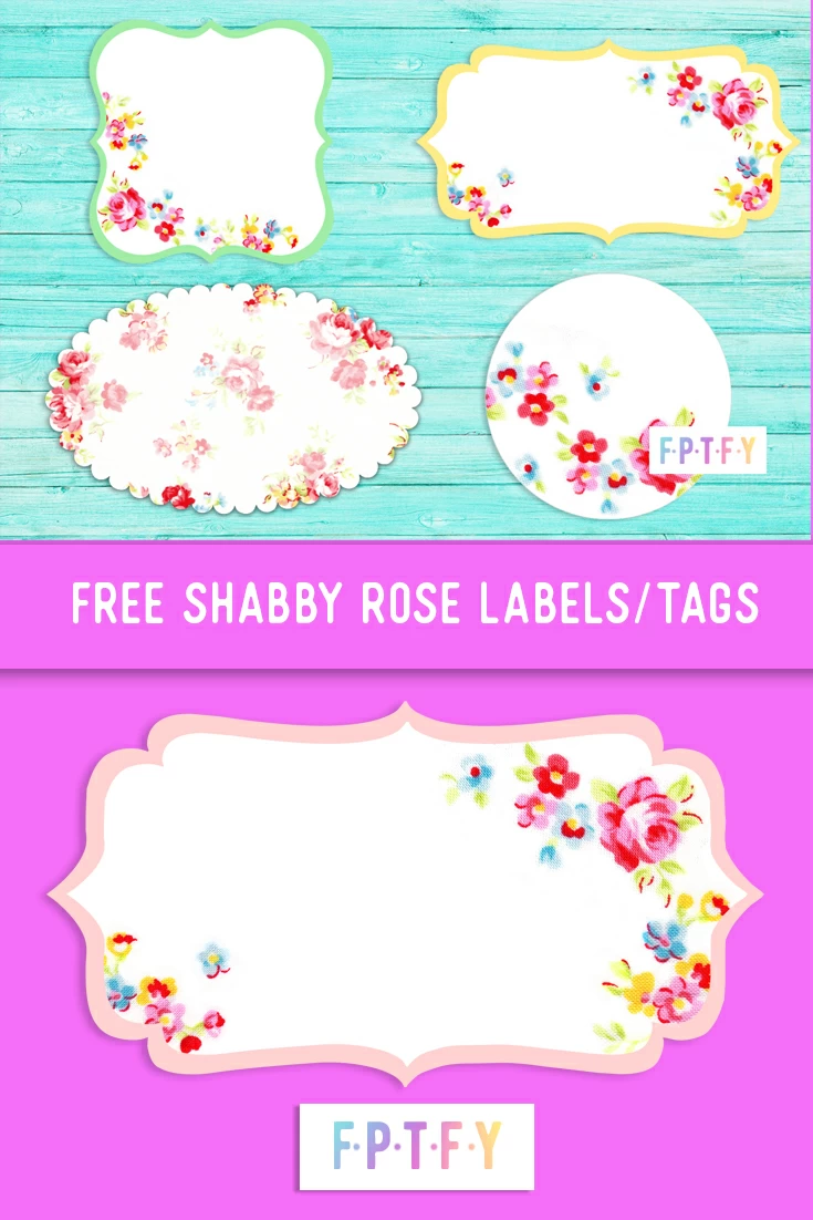 Shabby Cottage Rose Labels