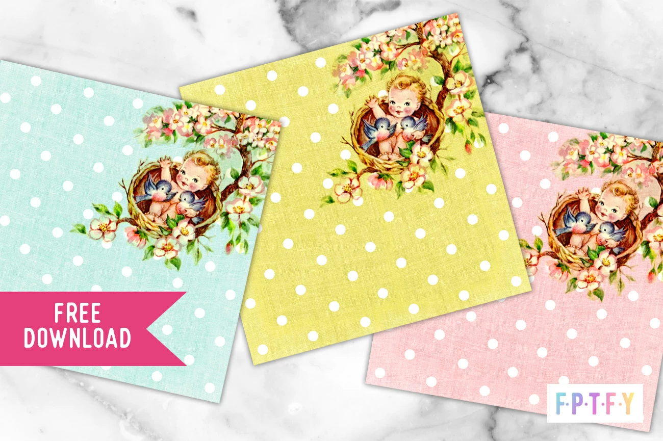 3 Free Baby digital paper backgrounds