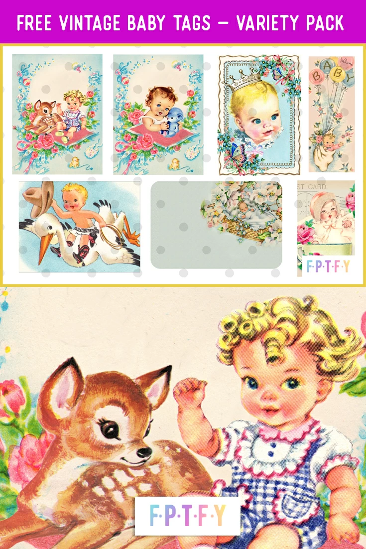Free Vintage Baby Tags Variety Pack
