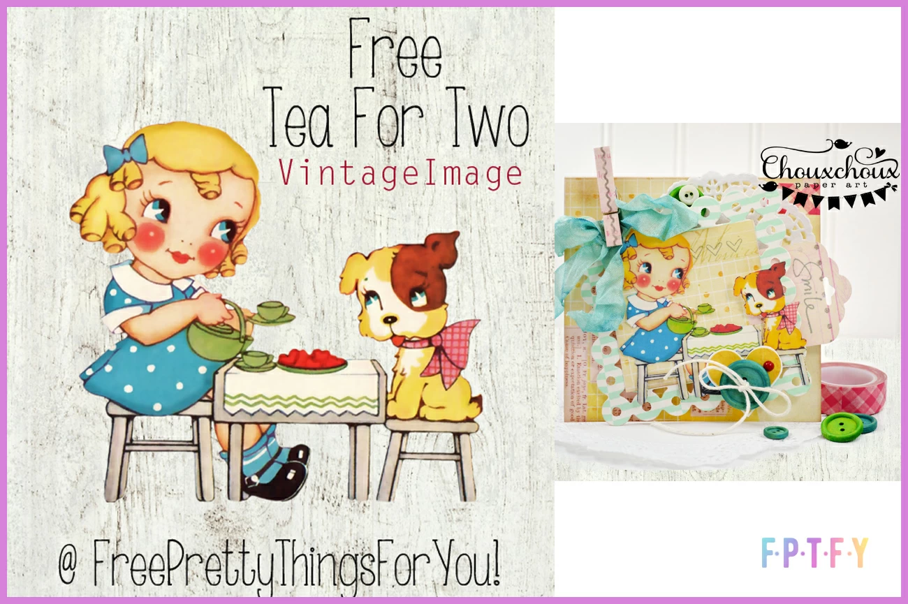 tea for two vintage image