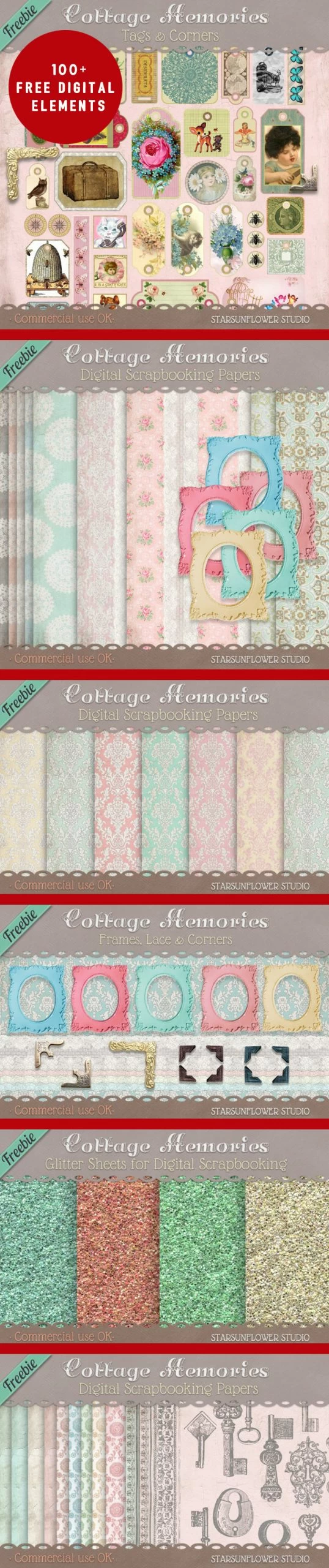 massive free digital scrapbooking papers and elements