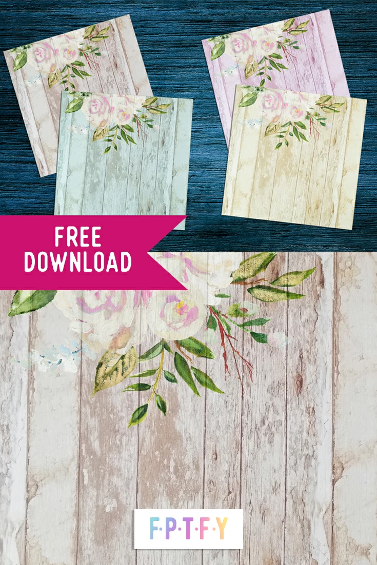 Free Farmhouse White Rose Pastel Wood Background Paper