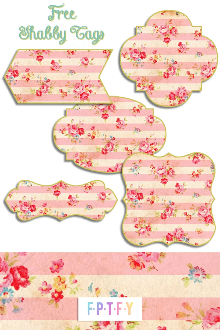 Free Shabby Floral Printable Tags