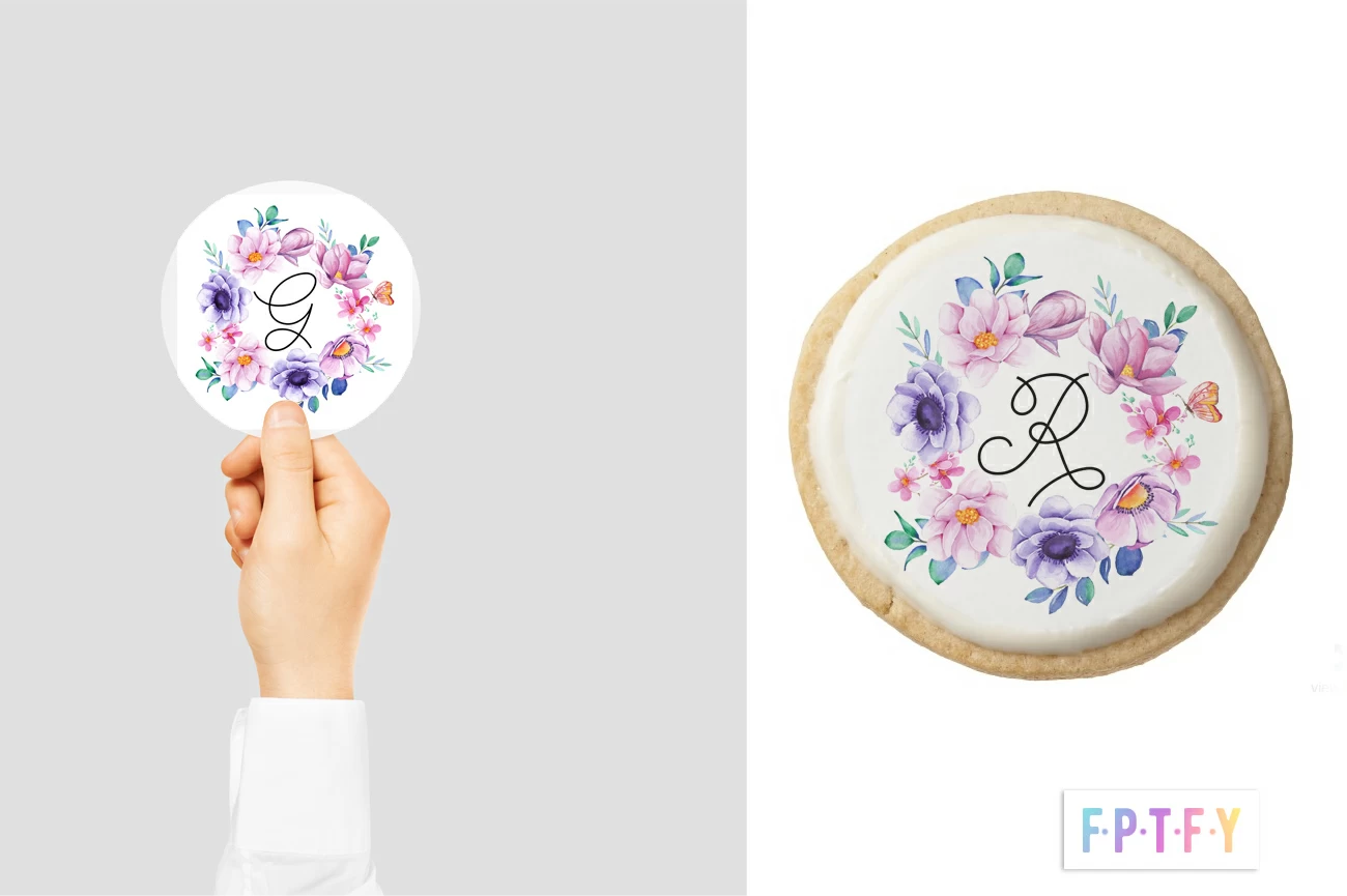 free floral wreath initial printables