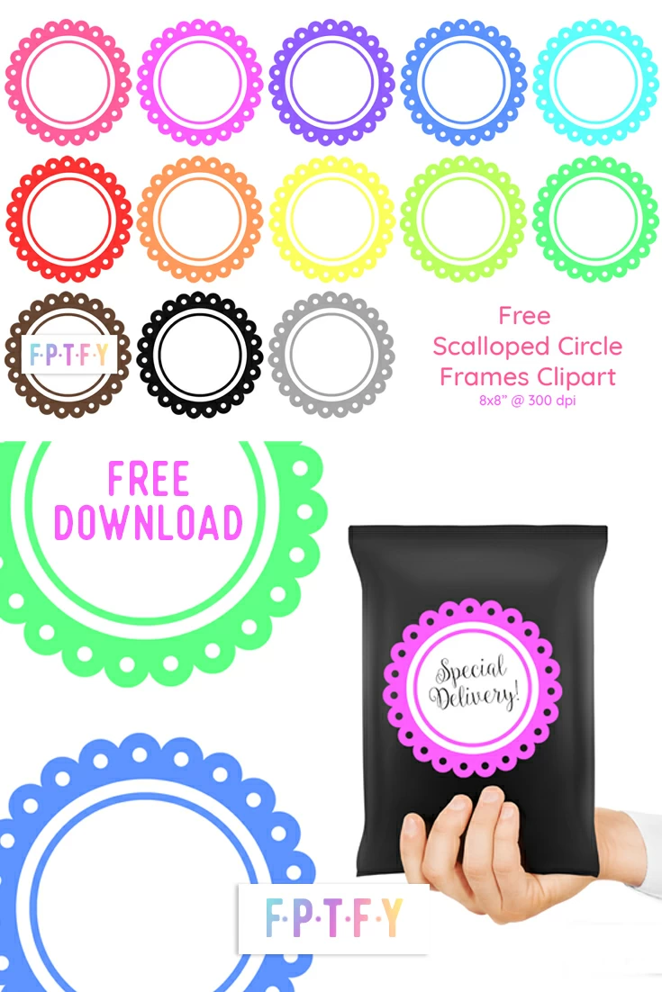 Free Scalloped Circle Frames Clipart