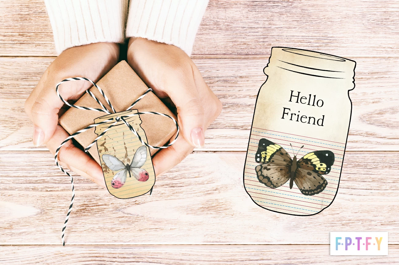 Free Printable Altered Art Butterfly Mason Jars