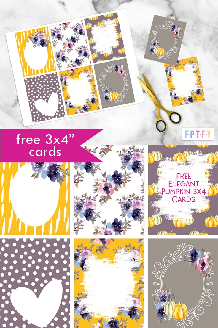 Free elegant Pumpkin 3x4 cards