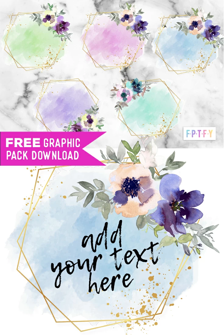 Free Floral Watercolor Frames Pack