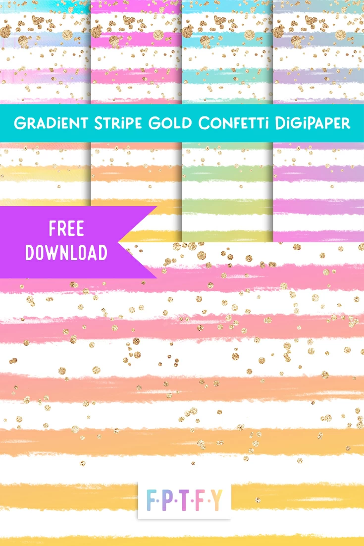 free gradient stripe gold confetti Digital Paper