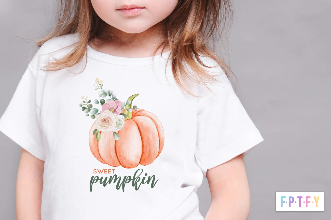 Free Pastel Floral Pumpkin Clipart 