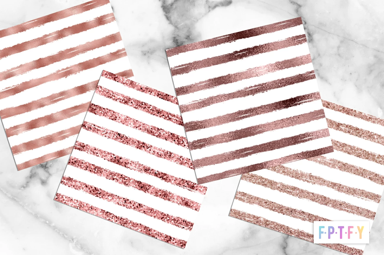 free stripe rose gold Digital paper