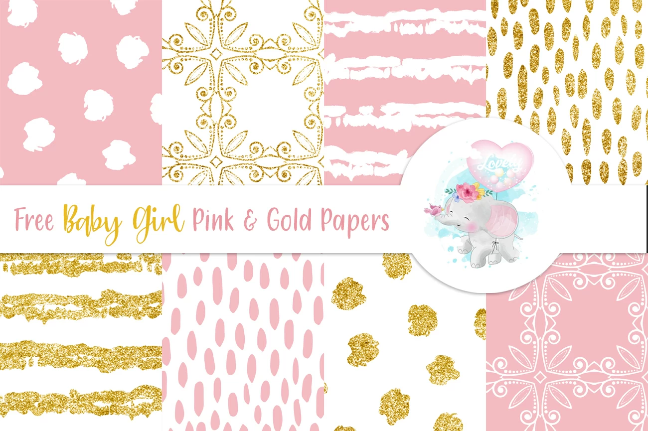 Pink Digital Paper: Pink and Gold With Pink -   Pink scrapbook paper,  Pink scrapbook, Pink and gold