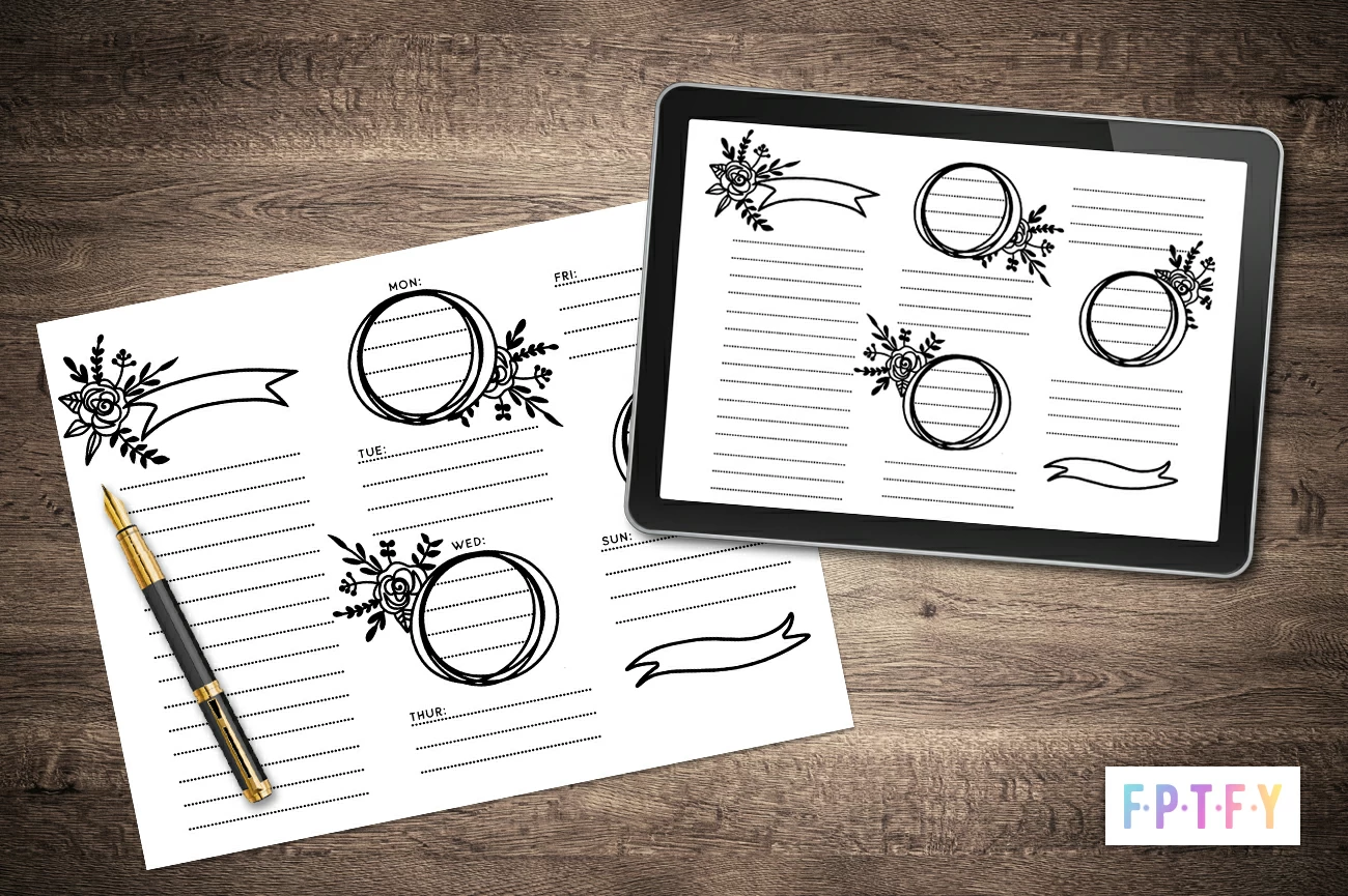 free doodle weekly planner