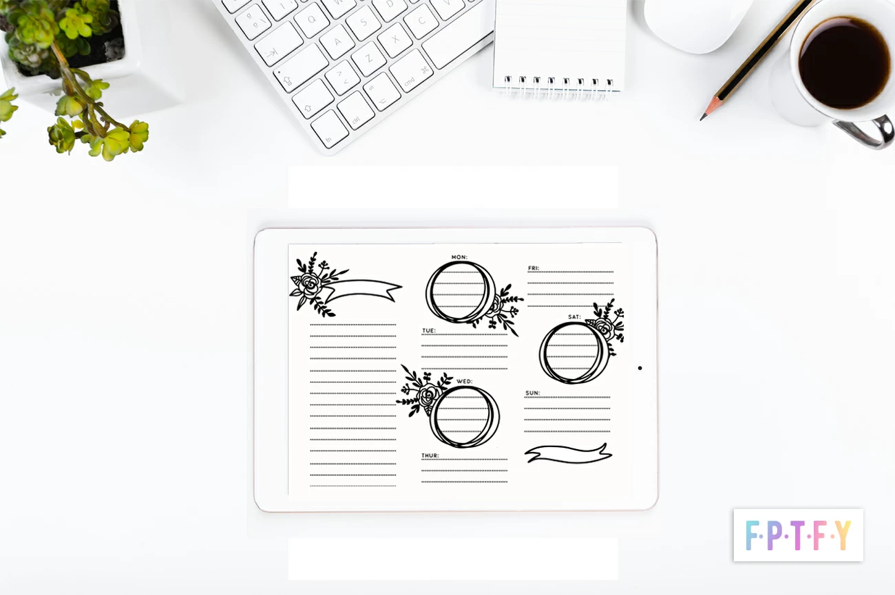 free doodle weekly planner