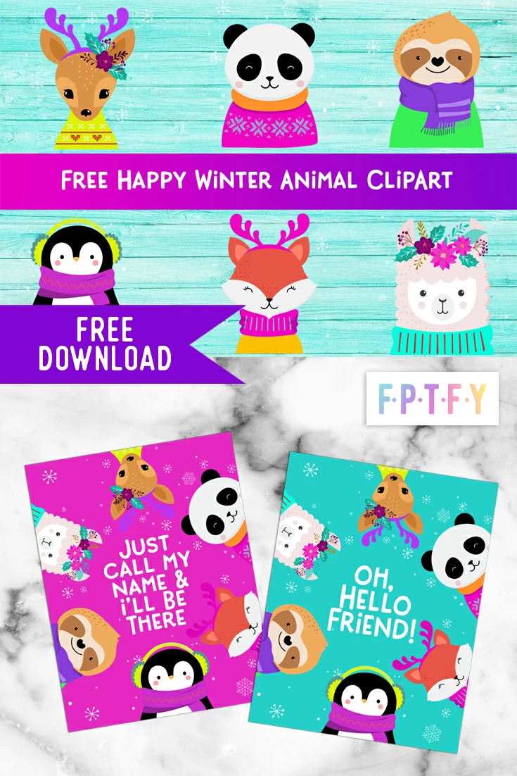 Free Happy Winter Animals Graphics