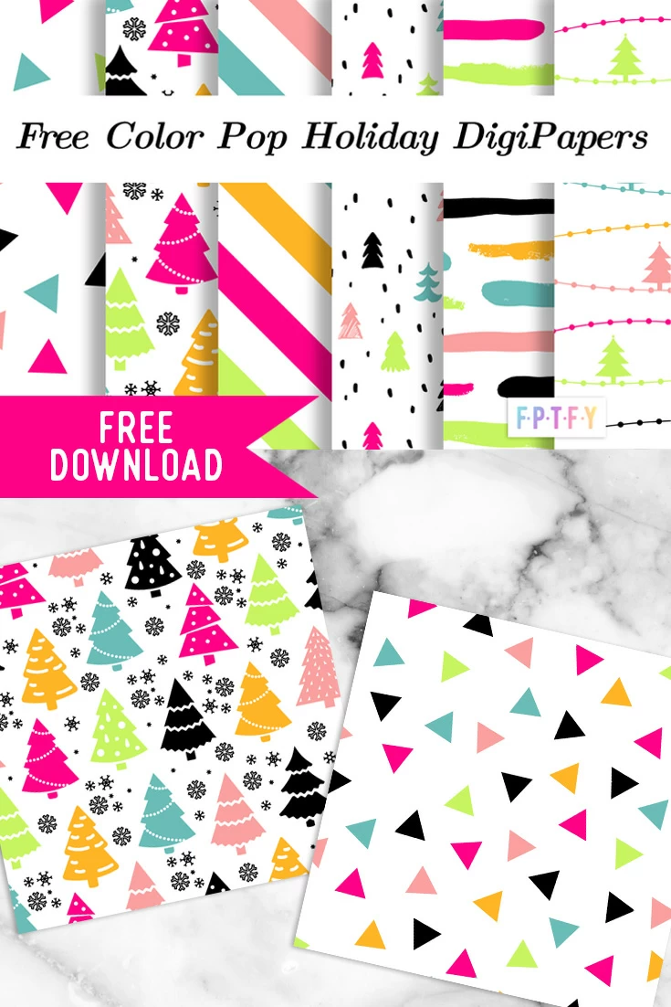 Free color pop Holiday Digital Papers 