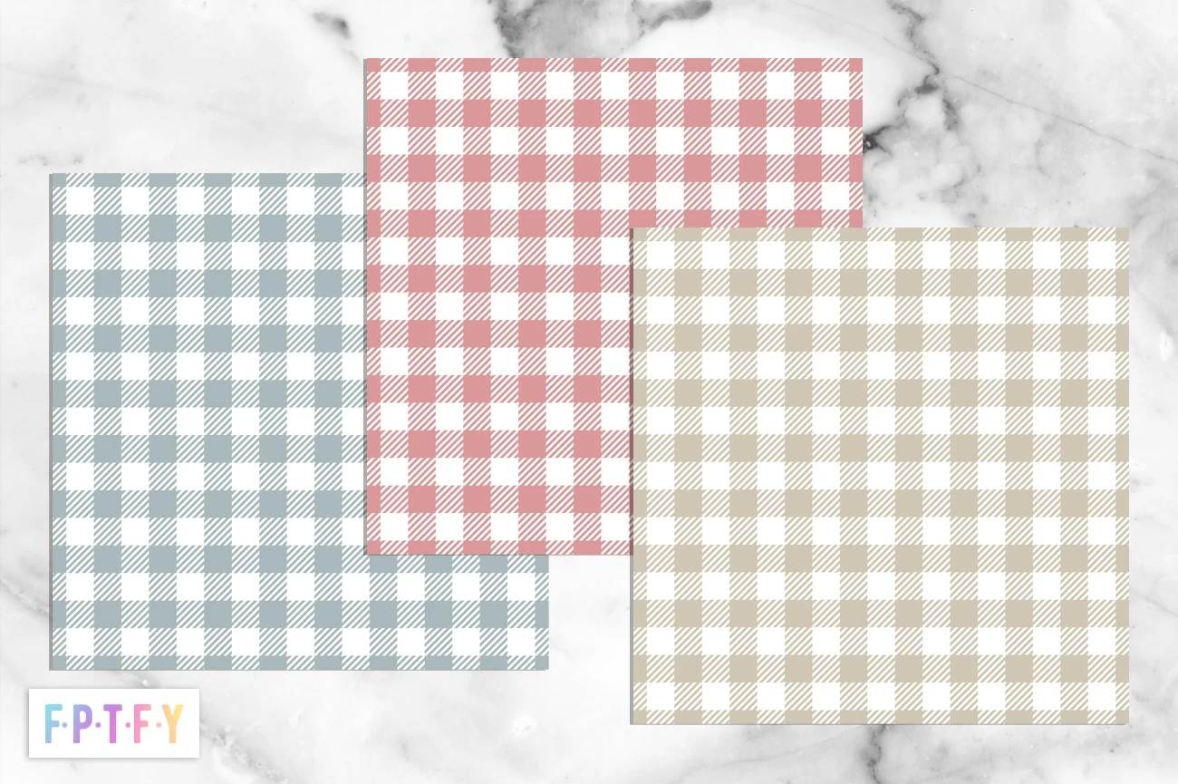 Farmhouse Plaid Digital Paper Backgrounds