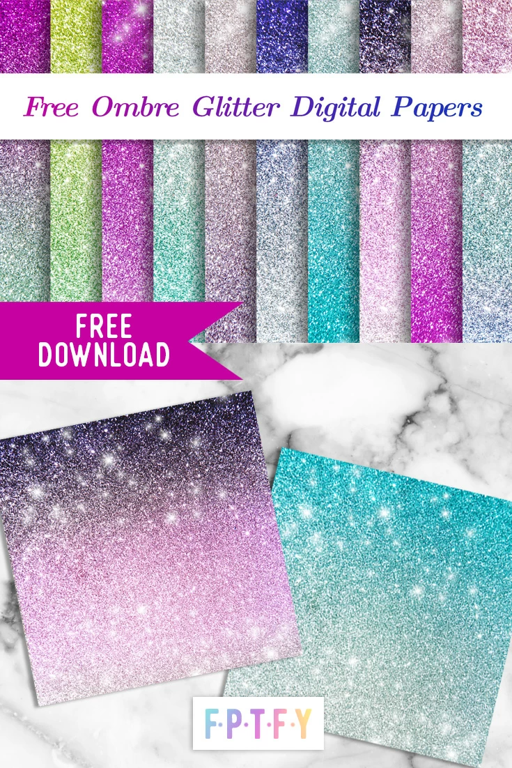 Free Ombre Glitter Digital Scrapbooking Paper
