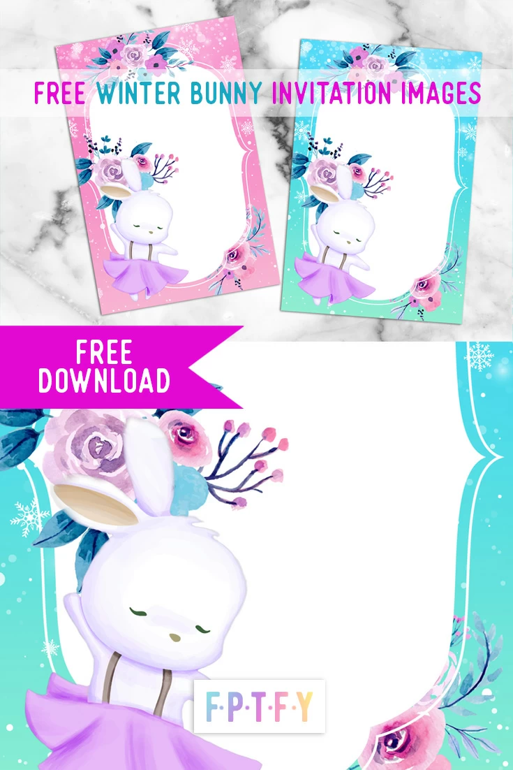 Free Winter Bunny Invitation Images