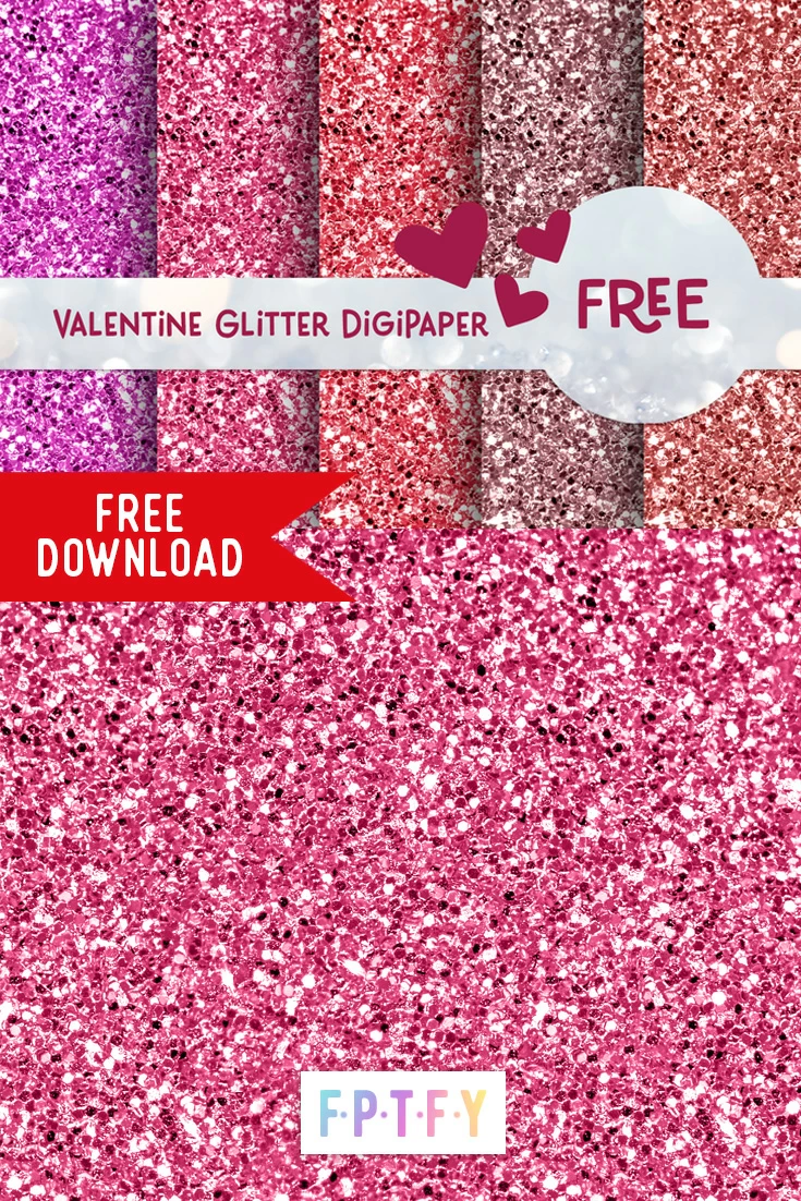 Free Valentine Glitter Digital Paper