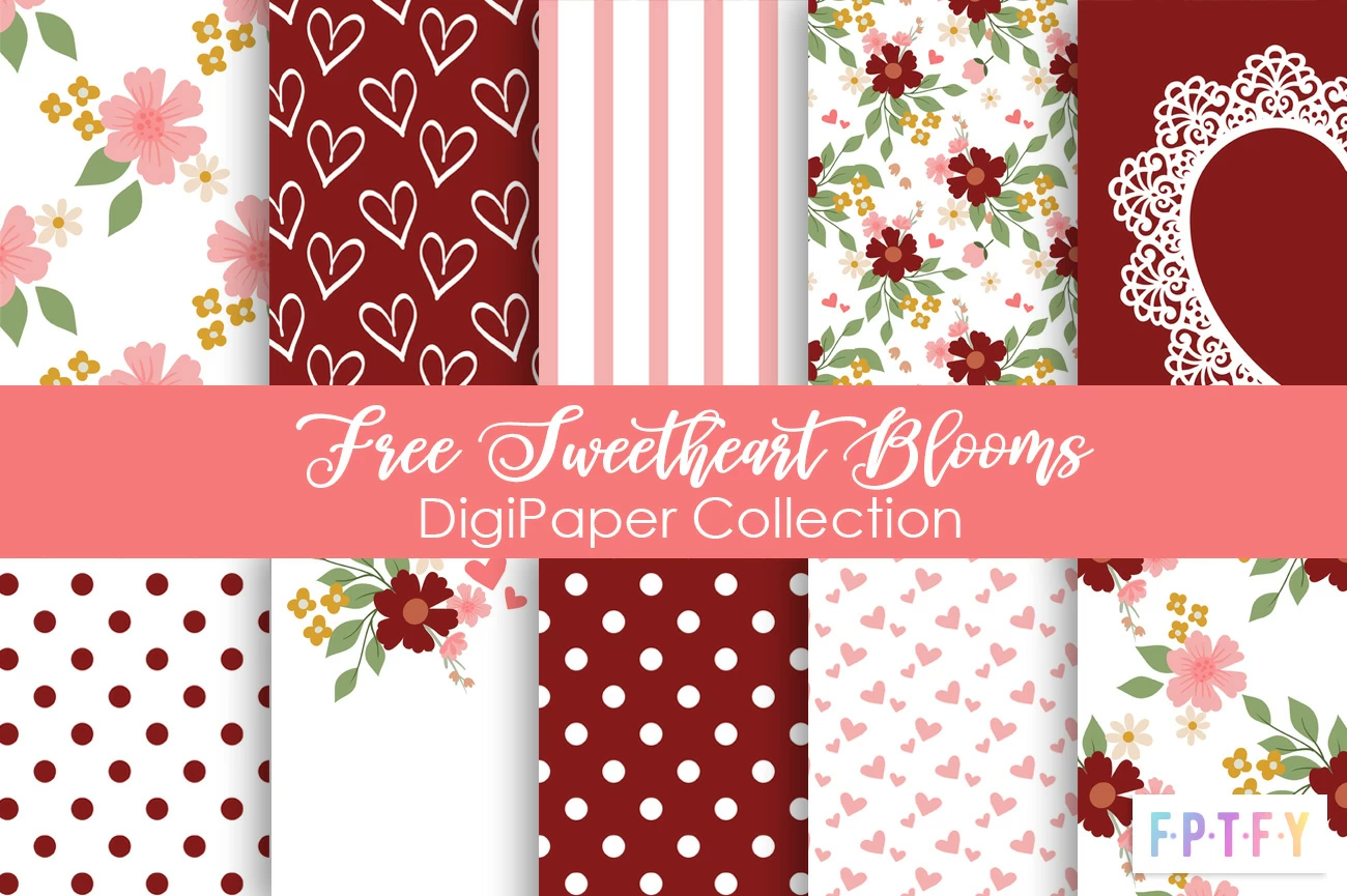 Free Sweetheart Blooms Digital Paper