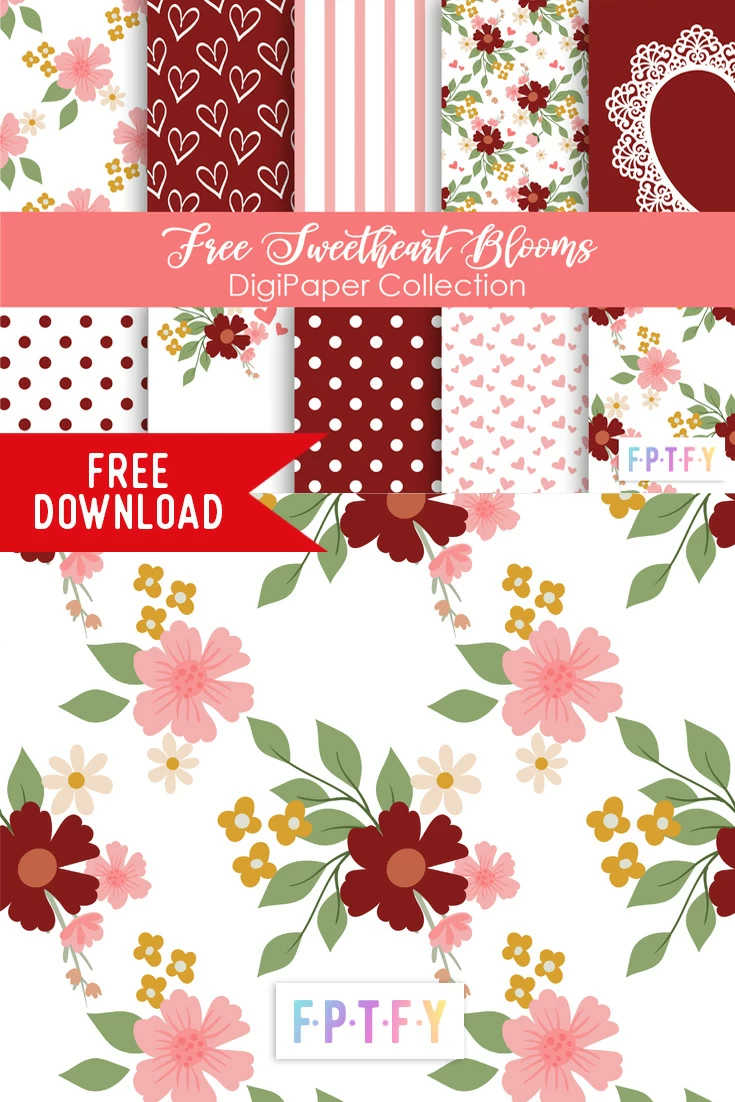Free Sweetheart Blooms Digital Paper