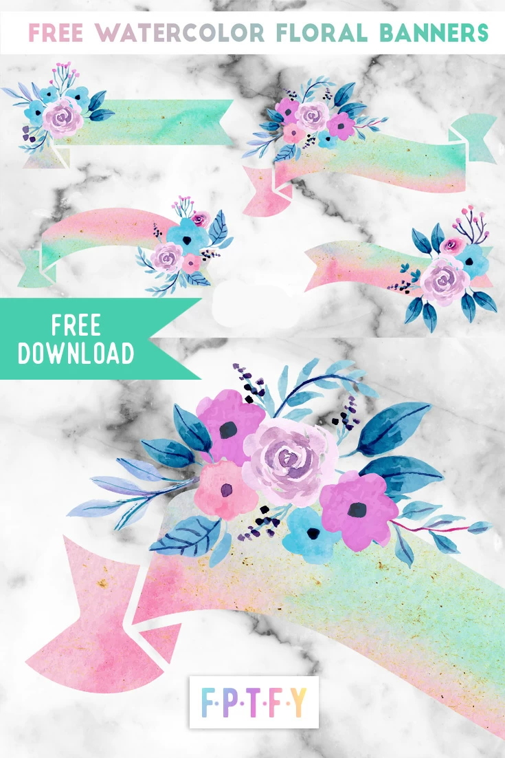Free Watercolor Floral Banners