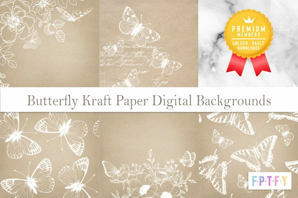 Butterfly Kraft Paper Digital Backgrounds