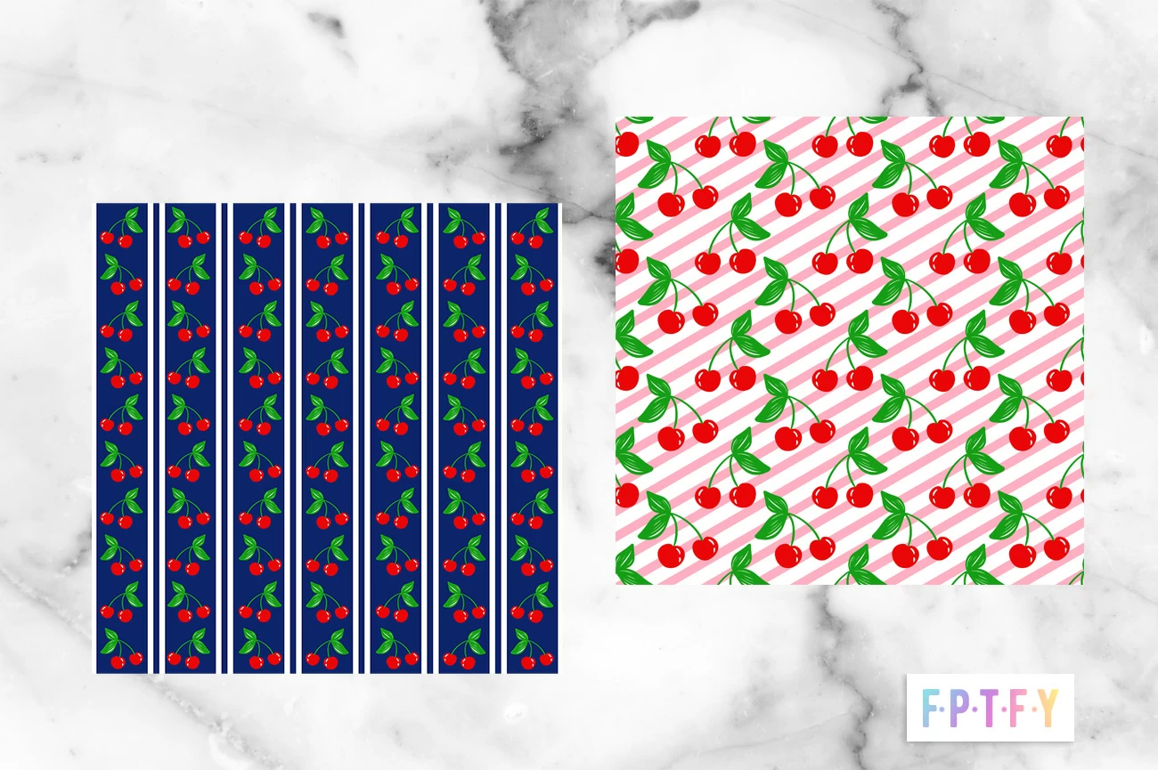 Free Cherry Navy and Pink Digital Papers 