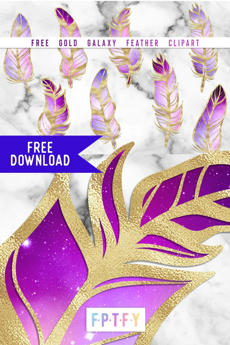 Free Gold Galaxy Feather Clipart Download