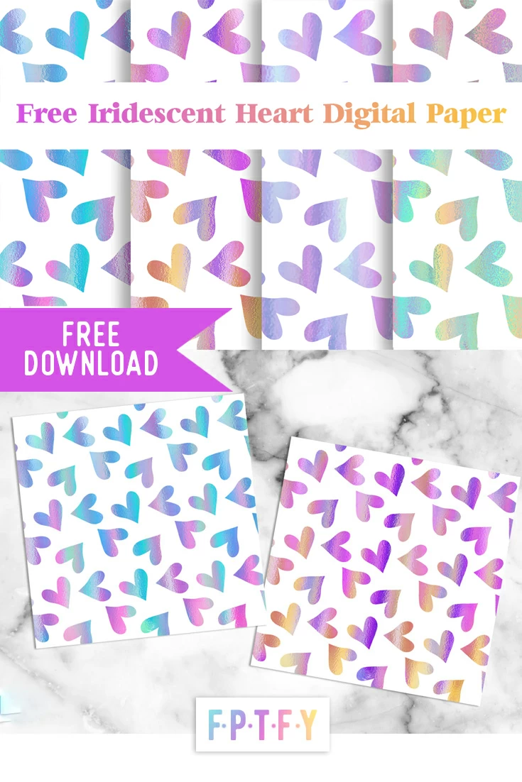 Iridescent Heart Digital Paper