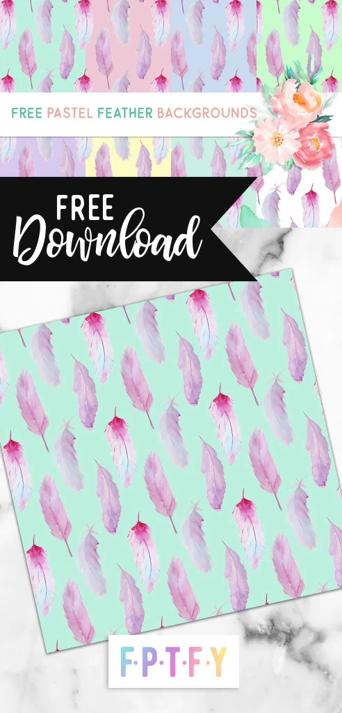Free Pastel Feather Digital Backgrounds Download
