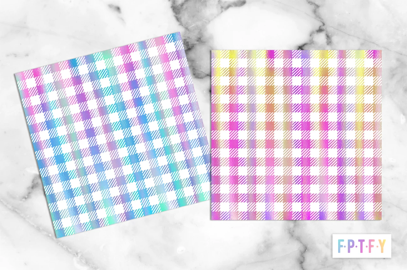 Free Iridescent Gingham Digital Paper
