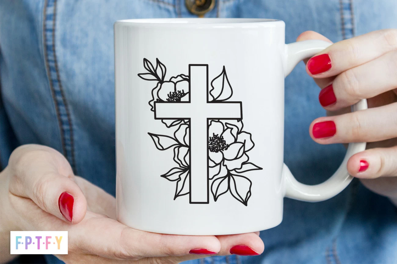 Free SVG Floral Cross