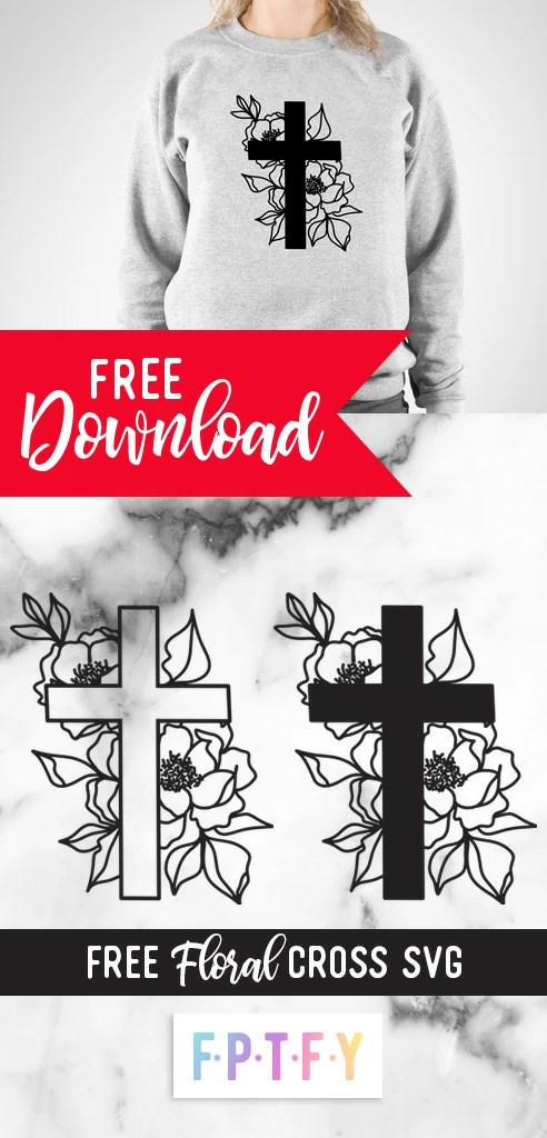 Free SVG Floral Cross