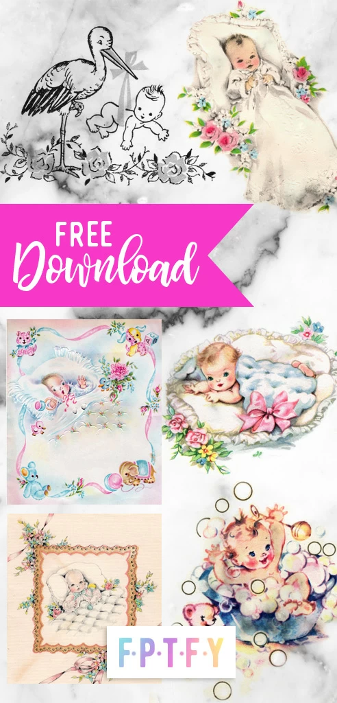 6 Vintage Baby Images