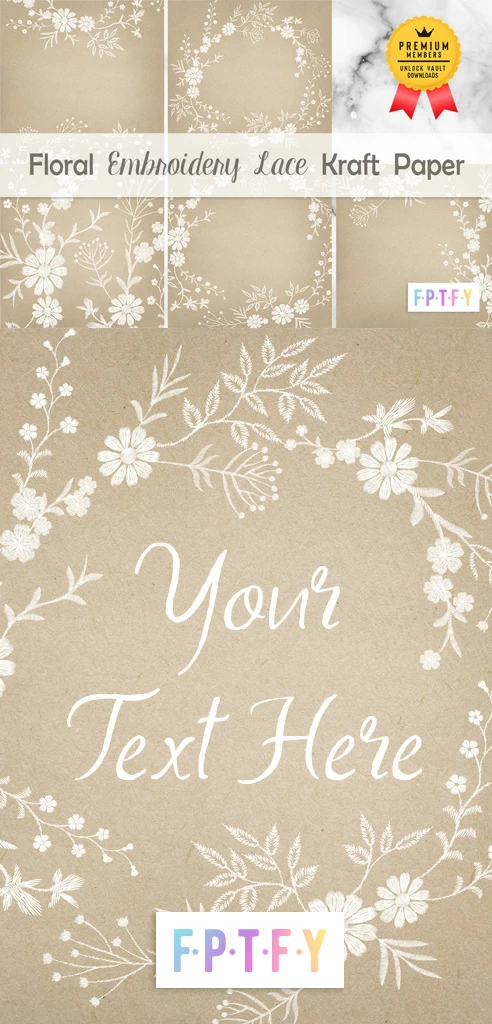Floral Embroidery Lace Kraft Paper