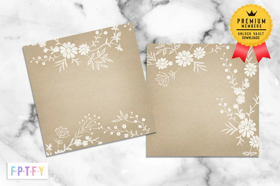 Floral Embroidery Lace Kraft Paper