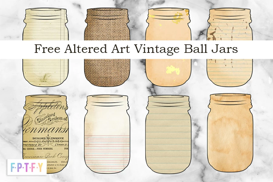 Free Blank Altered Art Vintage Ball Jars