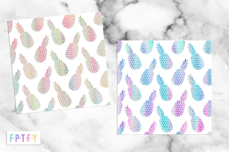 Free Iridescent Pineapple Digital Paper