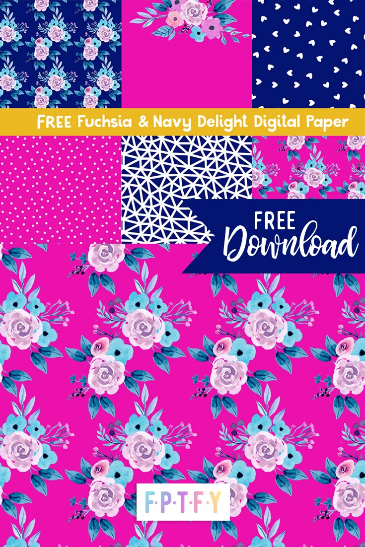 Free Fuchsia Navy Digital Paper
