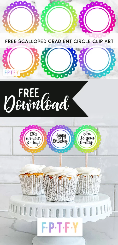 Free Scalloped Gradient Circle ClipArt