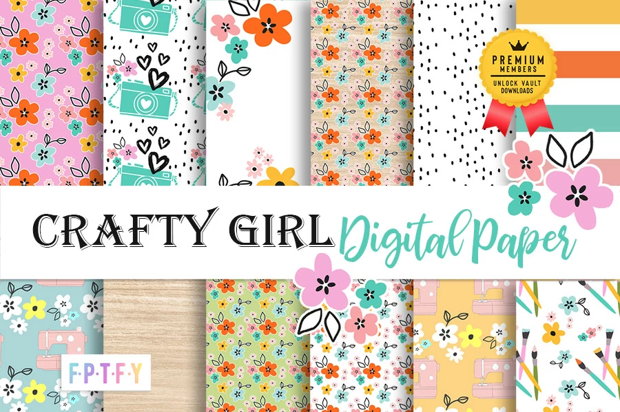 Crafty Girl Digital Scrapbooking Paper