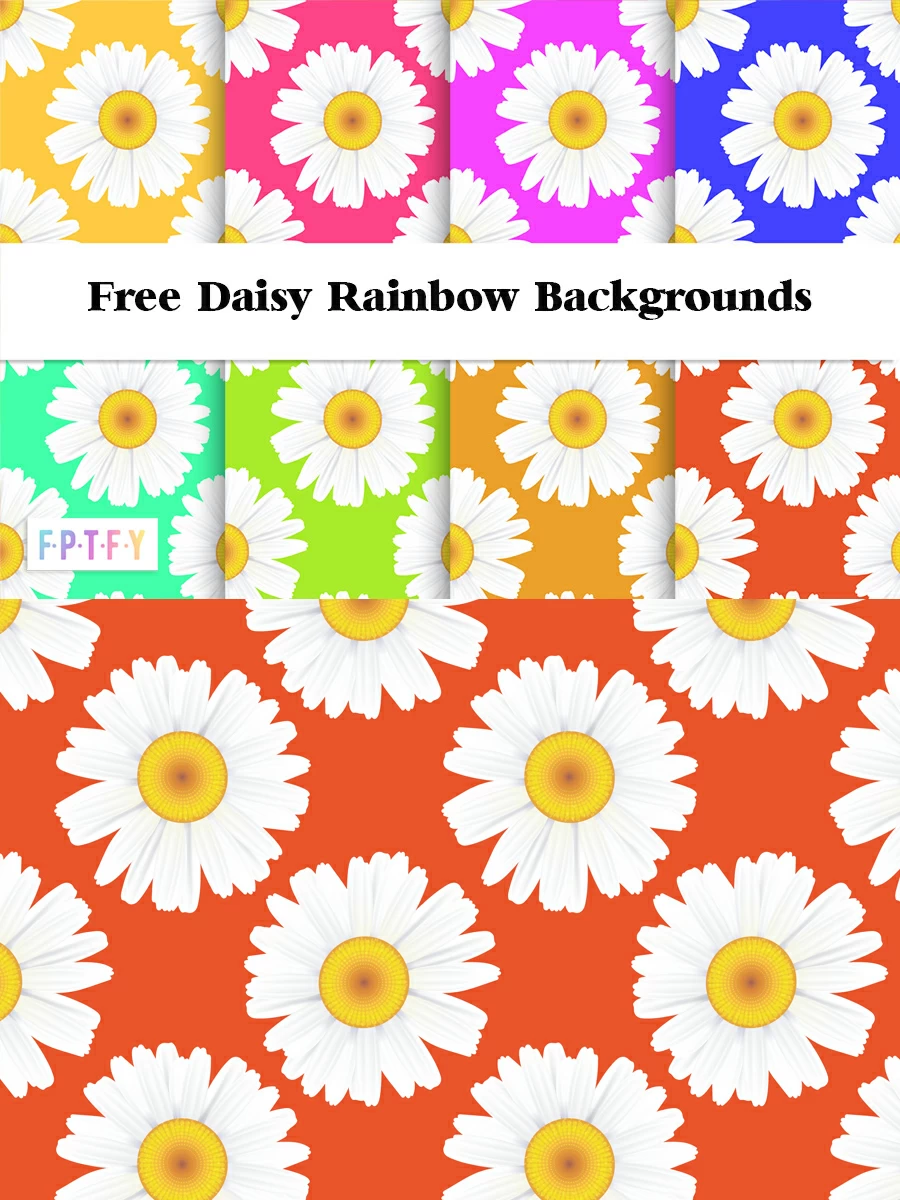 Free Daisy Rainbow Digital Backgrounds