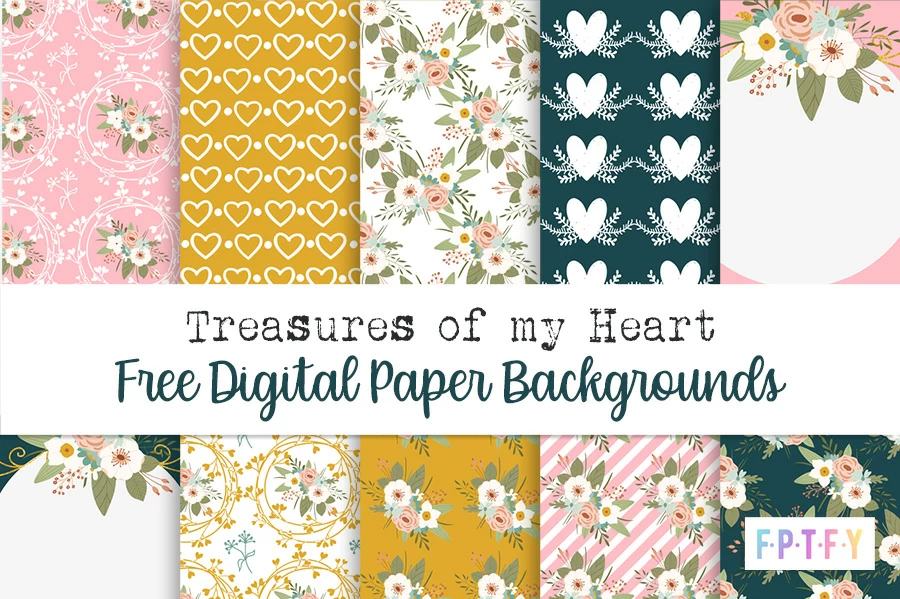 Free Digital Paper Treasures of my Heart Collections