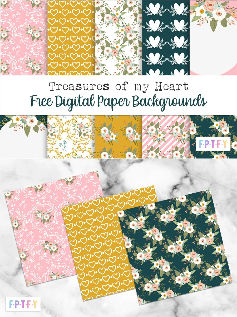 Free Digital Paper Treasures of my Heart Collections