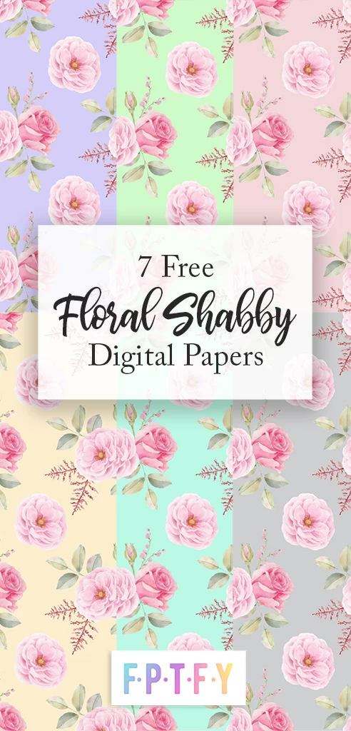 Free Floral Shabby Digital Scrapbooking Paper